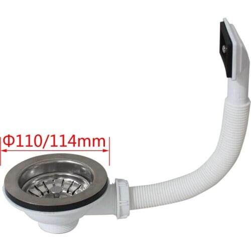 Talea Deluxe 304 Stainless Steel deodorizing Single Kitchen Sink strainer Basket Drain Set with Drain Pipes basin waste stopper