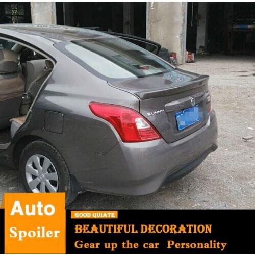For 2011 2012 2013 2014 2015 2016 Nissan Sunny Spoiler ABS Material Car Rear Wing Primer Color Trunk Rear Spoiler
