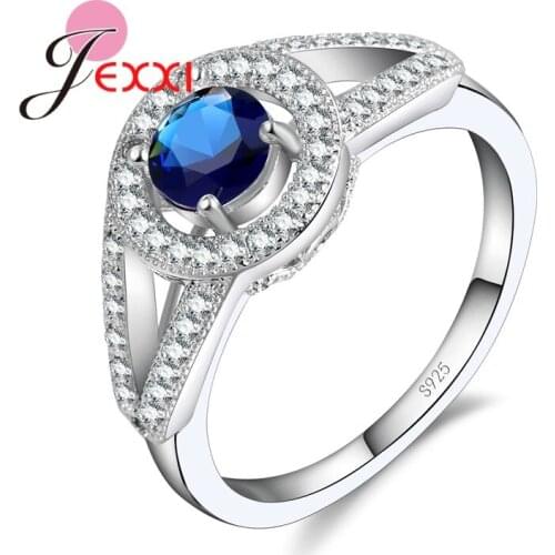 Elegant Engagement Ring For Women Jewelry CZ Stone Fashion Band Wedding 925 Sterling Silver Finger Ring Anillos Bague
