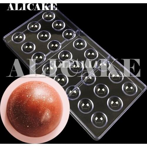 24 Cavity Polycarbonate Chocolate Mold Sphere 3D Form For Baking Tools Plastic Chocolate Mould