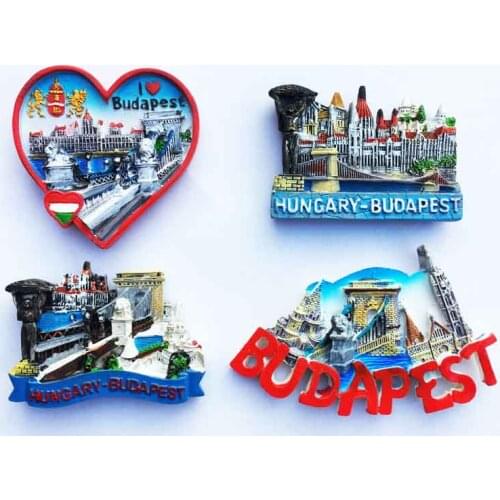 Hungarian Budapest Fridge Magnet Tourist Souvenir 3D Resin Magnetic Refrigerator Paste Decorative Handicraft Magnets Gift Ideas