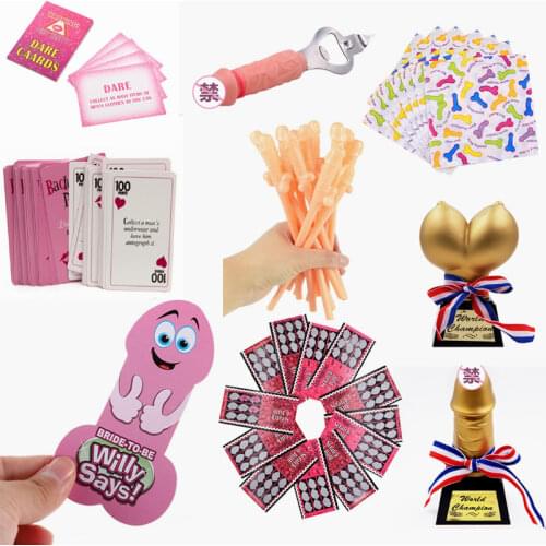 17pcs /set hen party game card bridesmaids drinking props bride shower wedding decoration party decoration bachelorette party-7