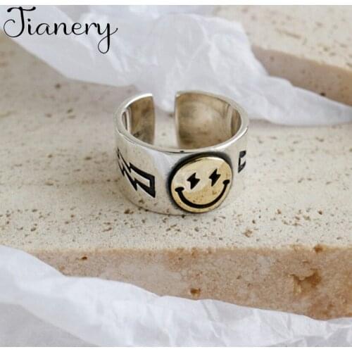 Personality Exaggerated Gothic Smile Face Rings For Women Charm Engagement Jewelry Girls Open Finger Knuckle Rings
