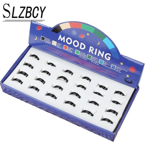 24pcs/lot Mixed Size Ring Temperature Change Emotion Feeling Mood Rings For Women Men Jewelry Fashion Finger Rings Wholesale