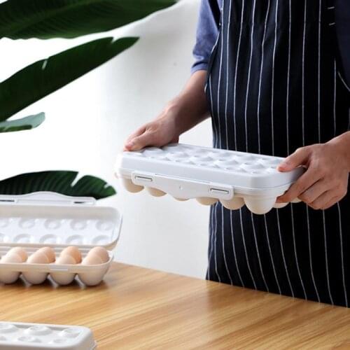 18 Cup Tray Egg Plastic Fresh Fridge Lidded Storage Holder Box Container Refrigerator Crisper Storage Container Egg Storage Box