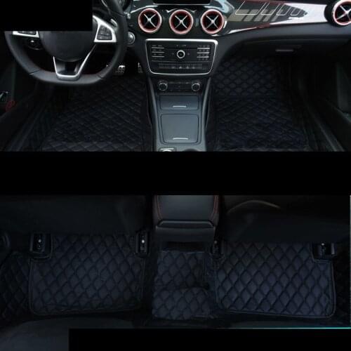 Lsrtw2017 leather car floor mat for mercedes benz cla 260 cla200 c117 2013 2014 2015 2016 2017 2018 2019 rug carpet styling