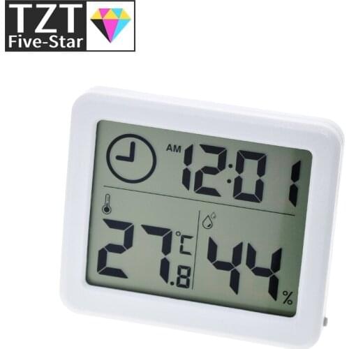 Multifunction Thermometer Hygrometer Automatic Electronic Temperature Humidity Monitor Clock 3.2inch Large LCD Screen