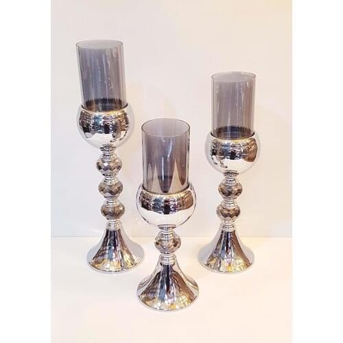 Decorative pcs Set Silver Color Candelabrum Candle Holder Set