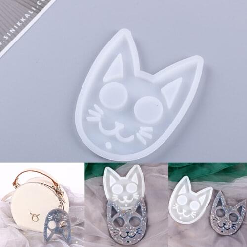 NOT AS LONG diy glue mold cute and interesting cat shape defense keychain silicone mold personalized handmade mirror mold