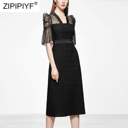 New Elegant Women Slim Fit Party Dress V Neck Hollow Out Print Short Sleeve Dress Femme Sexy Off Shoulder Oversized XXL Dress