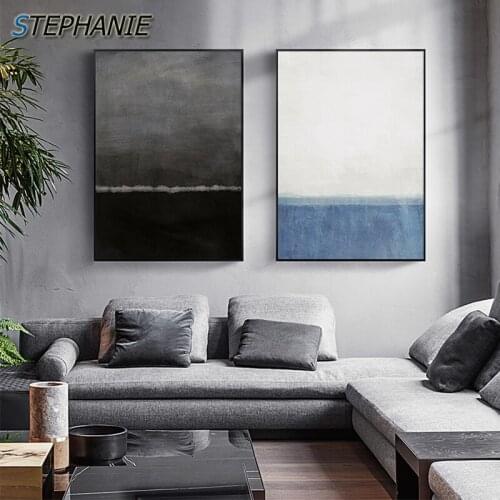 Nordic Baby Blue Poster and Print Modern Black and White HD Wall Picture for Living Room Big Abstract Canvas Painting Decoration