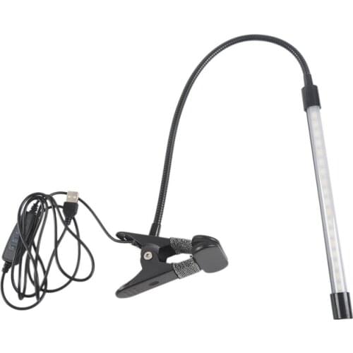 8W LED Clip on Lamp, Desk Light with 3 Modes 2M Cable Dimmer 10 Levels Clamp Table Lights