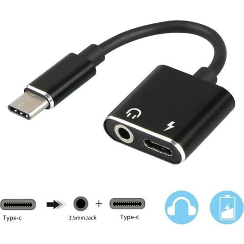 Type C Aux Audio Cable Adapter USB Type C to 3.5mm Headphone Jack 2 in 1 Charger Adapter For Type C Smartphone