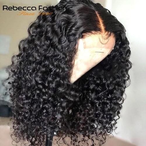Water Wave Short Bob 13x4 Lace Front Wig Human Hair Lace Frontal Wavy Deep Bob Wigs For Black Women Pre Plucked Lace Closure Wig