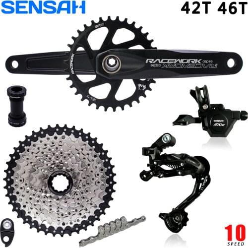 SENSAH RX 1x10 S Speed Bicycle Crank Trigger Shifter Rear Derailleur 10s Cassette 42T 46T Chain MTB Group Set For M6000 DEORE A5