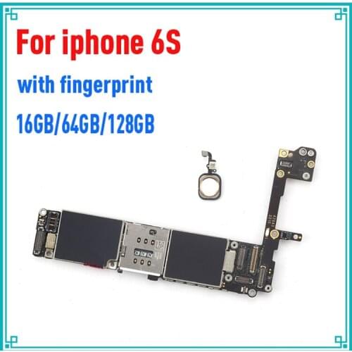 Gold Free iCloud for iphone 6S Motherboard,16GB 64GB 128GB Original unlocked for iphone 6S Mainboard with Touch ID,Free Shipping
