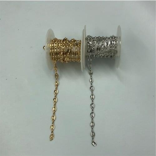 1meter 5x7mm Hip Hop Coffee Bean Chains Necklaces Pig Nose Chains for DIY Bracelets Punk Necklace Jewelry Making