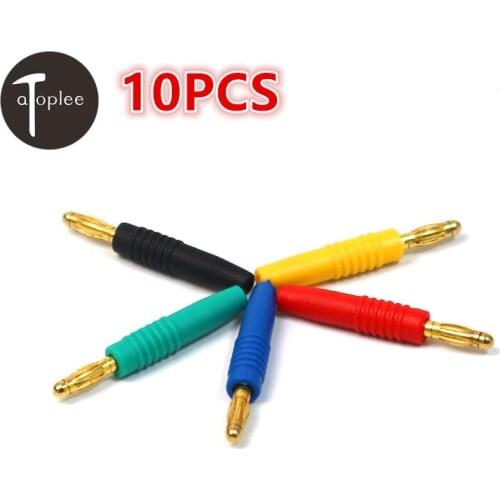 Hot 10PCS Colorful 3mm Plug Gold Plated Musical Speaker Cable Wire Pin Banana Plug Connector Lantern-type Welding Plug