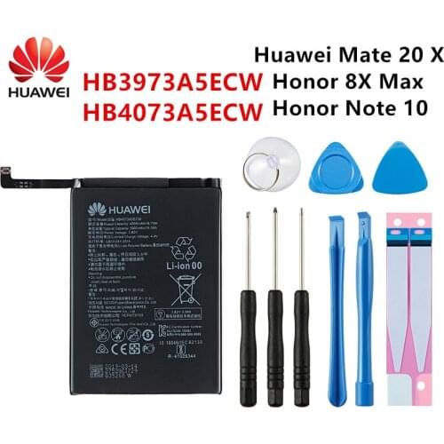 100% Orginal Huawei HB4073A5ECW HB3973A5ECW 5000mAh Battery For HUAWEI Honor Note 10/Honor 8X Max /Mate 20X 20 X EVR-AL00+Tools