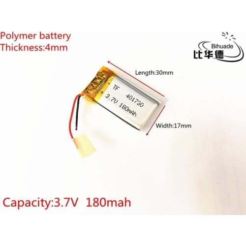 20pcs 3.7V,180mAH,401730 PLIB; polymer lithium ion / Li-ion battery for GPS,mp3,mp4,mp5,dvd,bluetooth,model toy mobile bluetooth