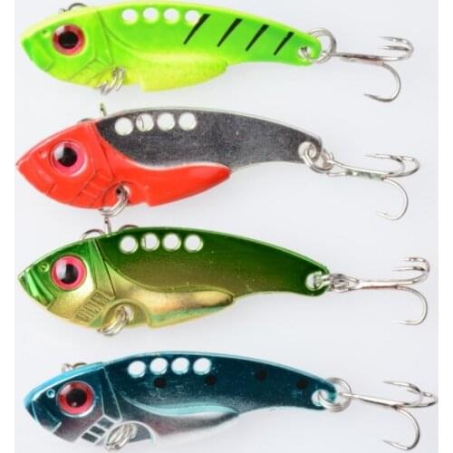 20pcs new Fishing Lure Blade Metal VIB Hard Bait Bass Walleye Crappie 11G 5.5CM Fishing Tackle With 8# Hools