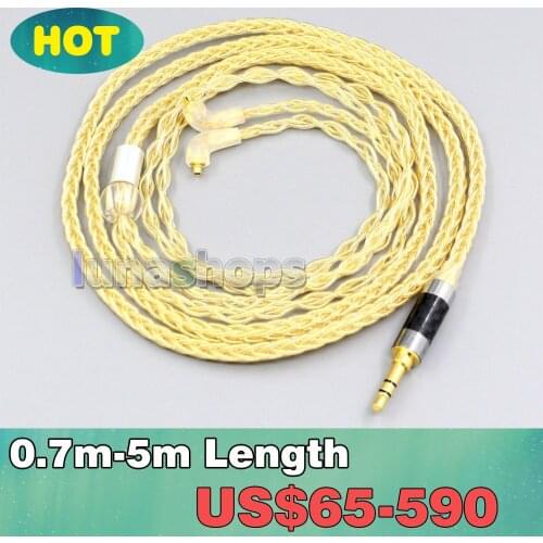 3.5mm 2.5mm 8 Cores 99.99% Pure Silver + Gold Plated Earphone Cable For Etymotic ER4SR ER4XR ER3XR ER3SE ER2XR ER2SE LN006478