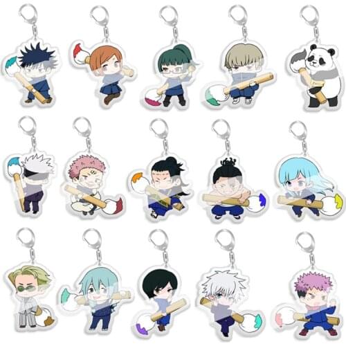 5-10pcs Anime Jujutsu Kaisen Gojo Satoru Itadori Yuji figure pendant Key Chain keyring toy bag Charms for boys girls Gift