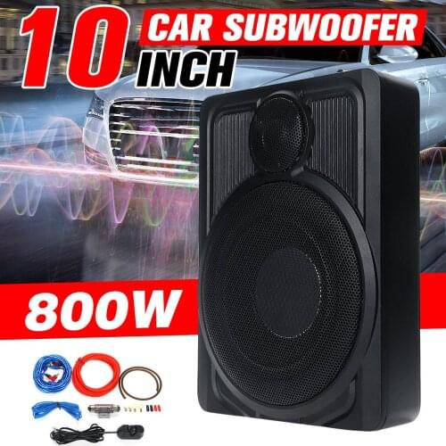 800W Car Subwoofer HIFI Slim Under-Seat Bass Powered Car Speaker Subwoofer Power Amplifier Speaker Audio Processor Music Player