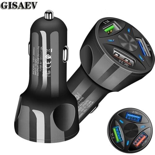 Car USB Charger Quick Charge 3.0 4.0 Universal 18W Fast Charging in car 3 Port mobile phone charger for samsung s10 iphone 11 7
