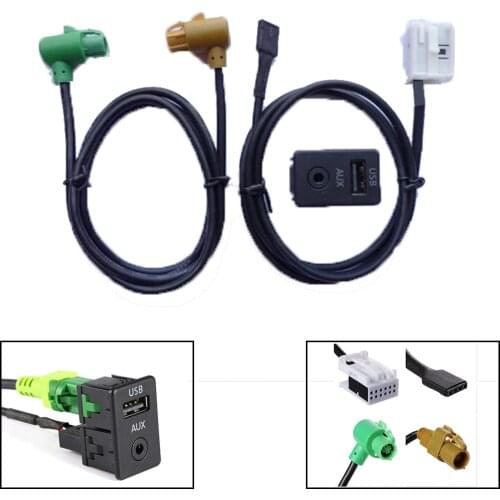 Car Style Audio Video USB AUX Cable Switches Plug for V/W P/assat B6 B7 CC Touran P/OLO Facelift RCD510