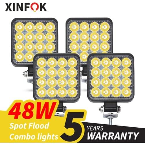 Car LED Work Light Flood Spotlights 3030 SMD 27 Watts 48 Watts DC 12-24 Volts Truck 4x4 4WD