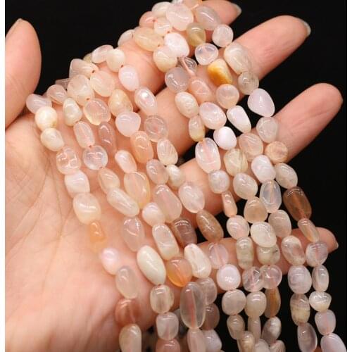New Natural Stone Bead Small Round Moonstone Crystal String Beads for Fine Jewelry Accessories Making Bracelet Necklace Gift
