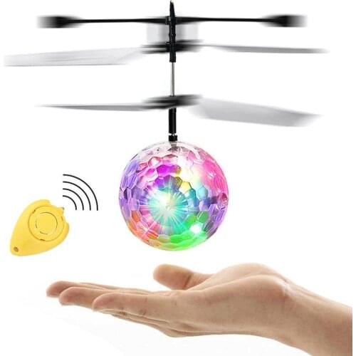 Colorful Induction Suspension Flashing Crystal Ball LED lighting Flying Toy Remote Sensing Aircraft Light-up Toys For Children