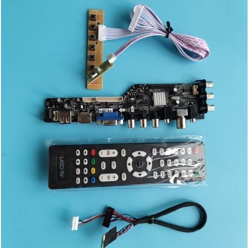 For B156XW02 1366x768 LED USB HDMI-compatible VGA AV TV Display DVB-T DVB-T2 controller digital monitor remote board driver