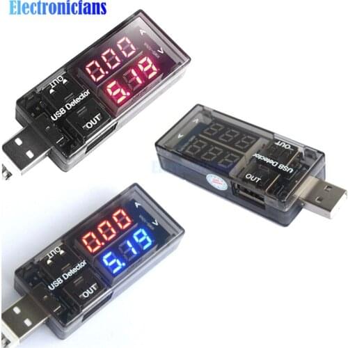 Red+Blue / Red+Red Dual USB Current Voltage Charging Detector Tester Battery Voltmeter Ammeter Charger Doctor