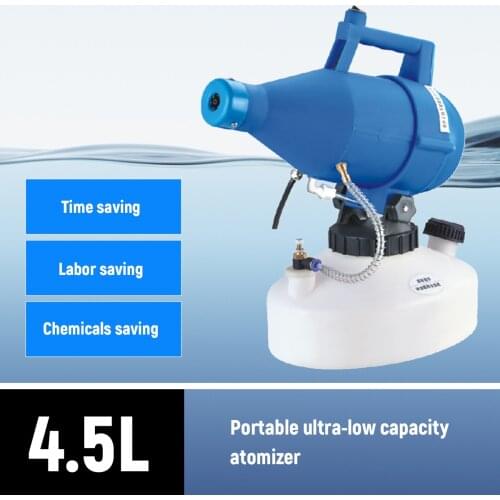 Electric ULV Fogger Portable Ultra-Low Volume Atomizer Sprayer Fine Mist Blower Pesticide Nebulizer 4.5L spray bottle