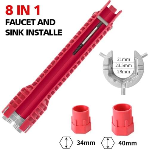 2020 NEW 8 In 1 Flume wrench Anti-slip Kitchen Sink Repair Wrench Bathroom Faucet Assembly Plumbing installation wrench