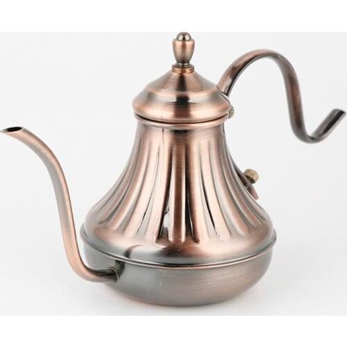 Coffee Tea Pot Drip Kettle Stainless Steel Retro Coffee Pot Court Pot Hand-made Coffee Pot Thin Mouth Filter Pot