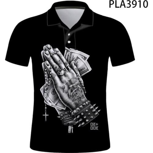 2020 New Summer 3D Printed Cool Prayer Men Polo Shirt Fashion Streetwear Casual Summer Hombres Harajuku Short Sleeve Ropa
