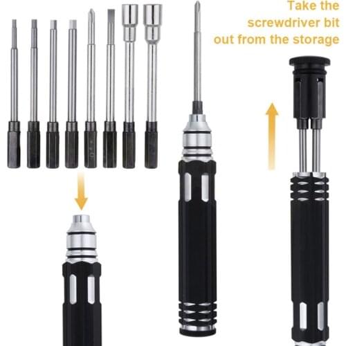 2021 New New 8 in 1 Hex Socket Driver Hexagon Screwdriver Set for RC Models Aluminum