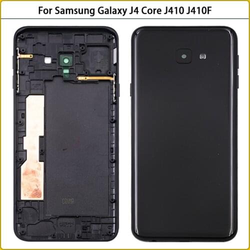 For Samsung Galaxy J4 Core J410 J410F SM-J410F/DS Plasti Battery Back Cover Rear Door Housing Case With Lens Replace