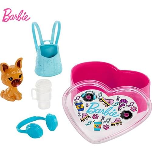 Original Barbie Color Reveal Accessories Pet Set Boneca In Heart-Shaped Case Toys for Girls Gift Blind Box Toys with 5 Surprises