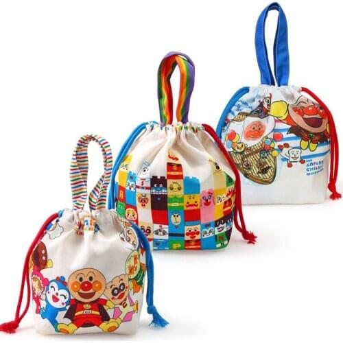Drawstring Mouth Portable Lunch Box Storage Mommy Bag Cartoon Anpanman Children Small Canvas Bag Baby Bottle Diaper Bag 2020 New