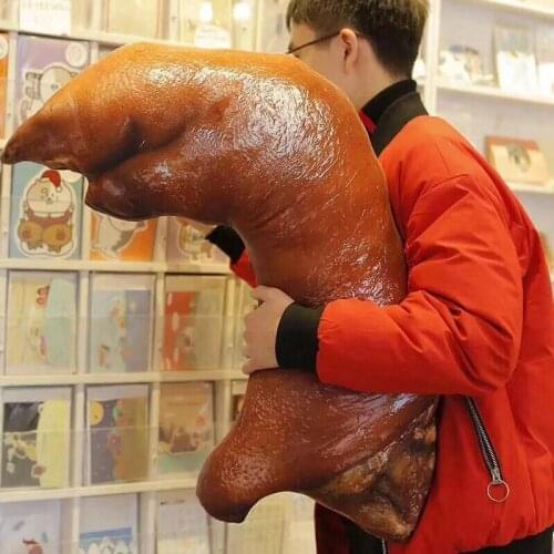 Dorimytrader 2018 Realistic Trotters Plush Pillow Big Soft Stuffed Fat Food Pig Hand Toy Cute Doll Decoration 60cm 80cm