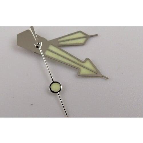 Silver Watch Hand Needles Green Luminous fit NH35A NH36A 7S26 4R35 4R36 Movement