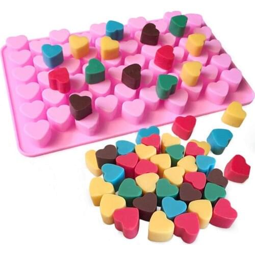 Chocolate Silicone Mold Gummy Valentines Day Supplies 55 cavitie Love Heart Candy Fondant Tools Homemade Non-Stick Baking Mould