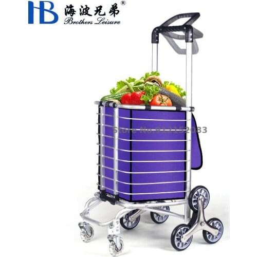 Folding Shopping Cart Trolley Net Celebrity Mini Portable Cart Home Elderly Grocery Shopping Cart Supermarket Four-wheeled Groce