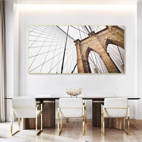 Modern Bridge Creative Building Canvas Painting Gallery Posters and Prints Wall Art Pictures for Living Room Interior Home Decor