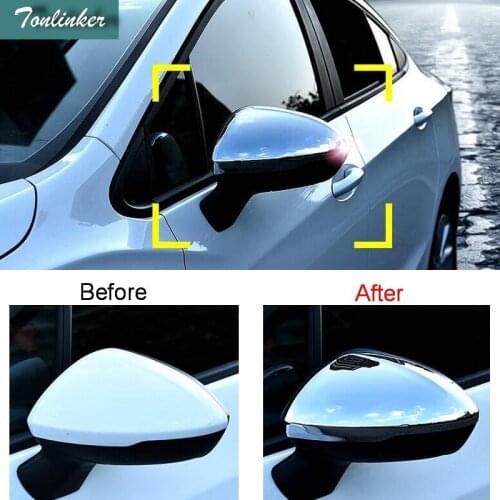 Tonlinker Cover Stickers for Chevrolet Cruze 2017-18 Car styling 2 Pcs ABS mirror Rear view mirror cover decoration stickers