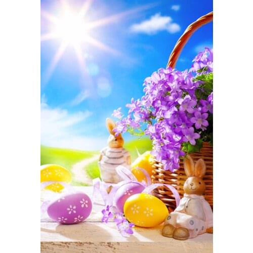 VinylBDS Easter Photography Backdrops Santa Bear Christmas Hats Photography Backdrops Easter Day Zj